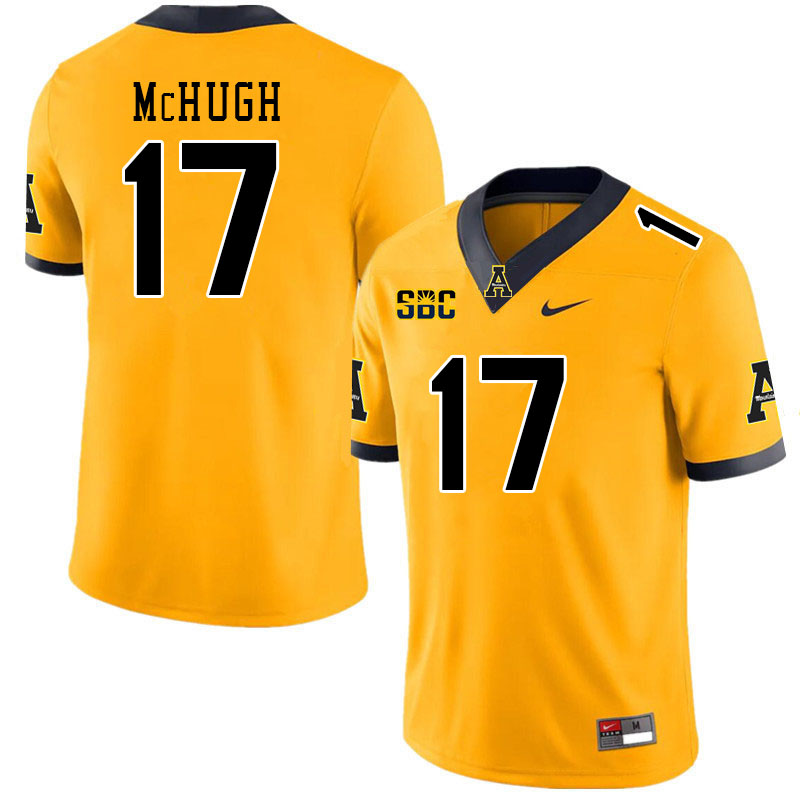 Men #17 Mason McHugh Appalachian State Mountaineers College Football Jerseys Stitched Sale-Gold